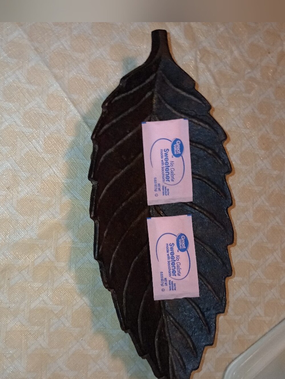 Black Leaf-Shaped Decorative Tray โ Home Accents